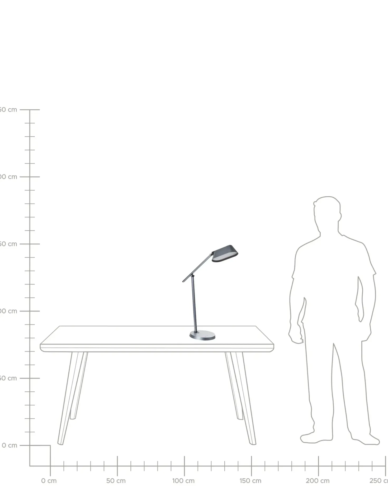 Lampada da scrivania a LED LEONIS con dimmer Grigio