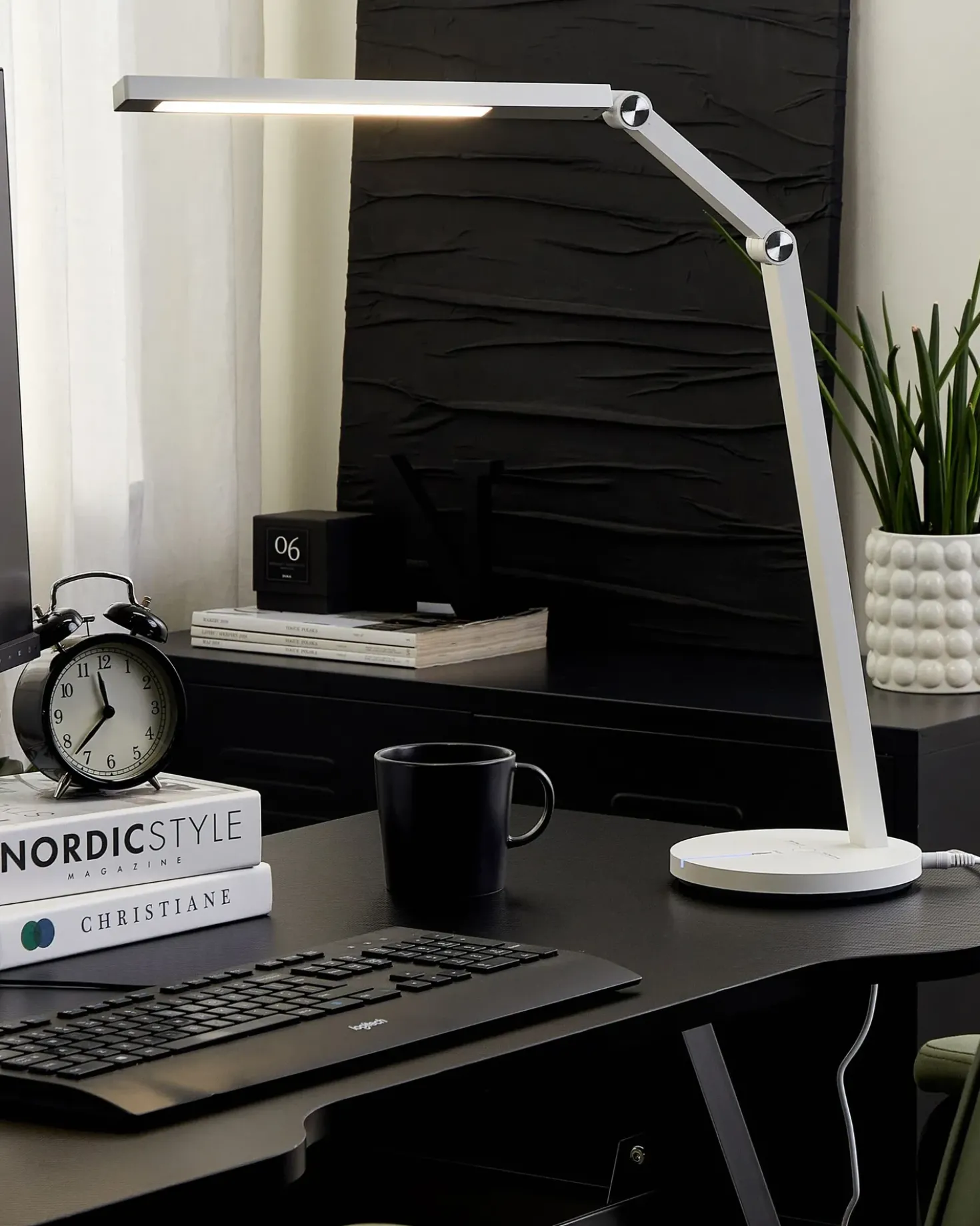 Lampada da scrivania a LED DORADO con dimmer Metallo Bianco