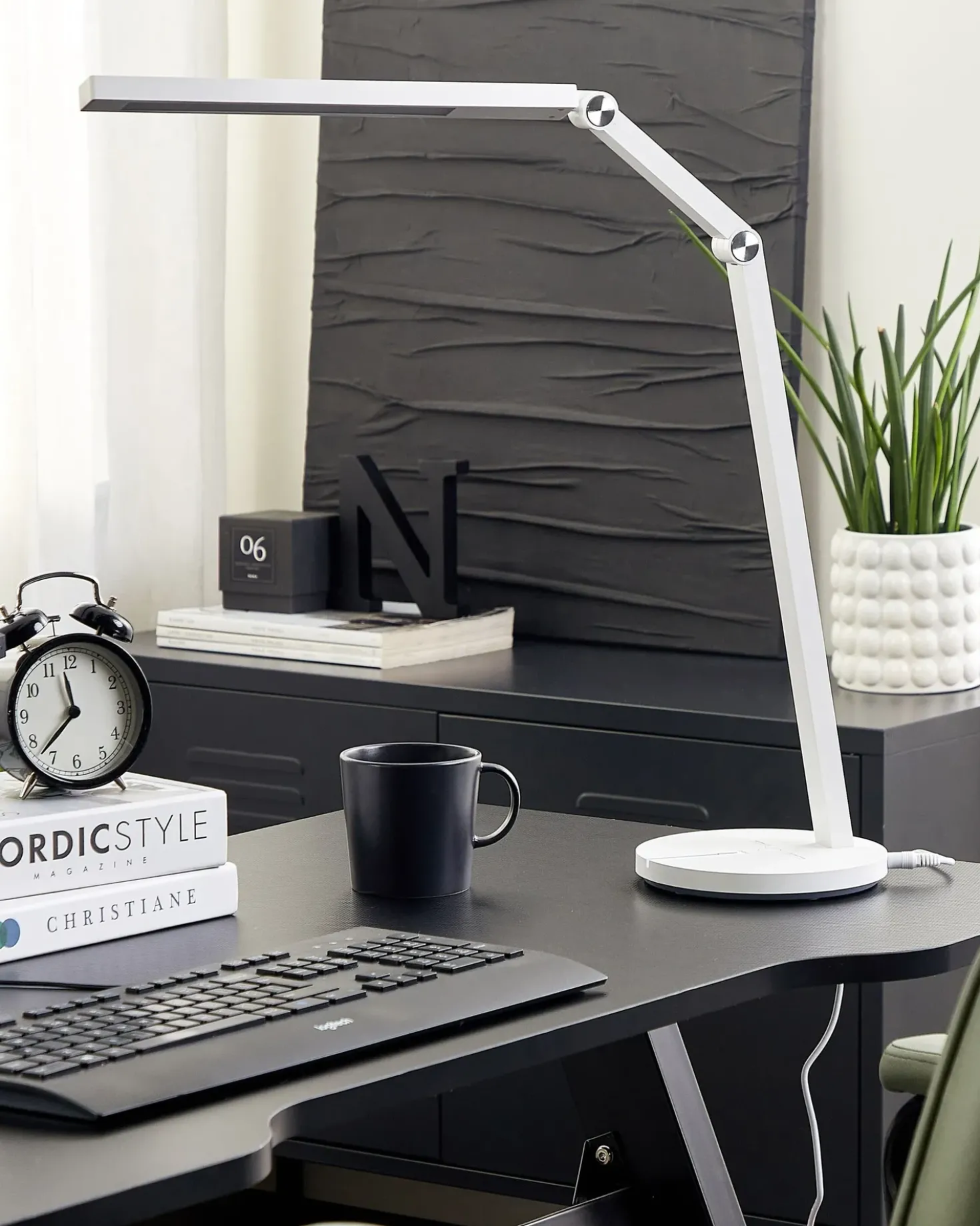 Lampada da scrivania a LED DORADO con dimmer Metallo Bianco