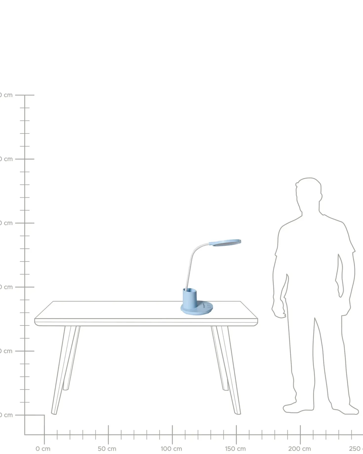 Lampada da scrivania a LED VELA con dimmer Blu