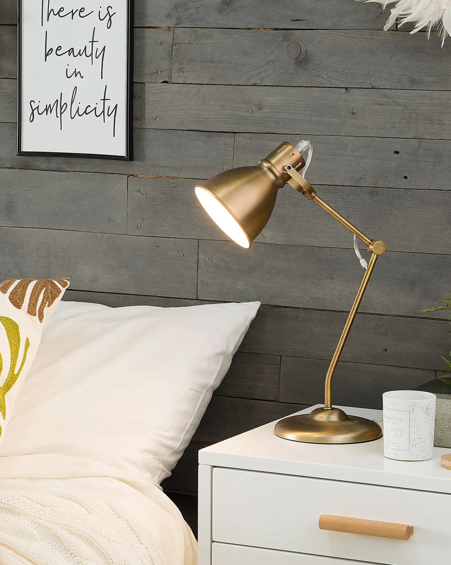 Lampada da scrivania MONSAN Regolabile Metallo Ottone