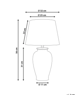 Lampada da tavolo ACROSSO Porcellana Bianco