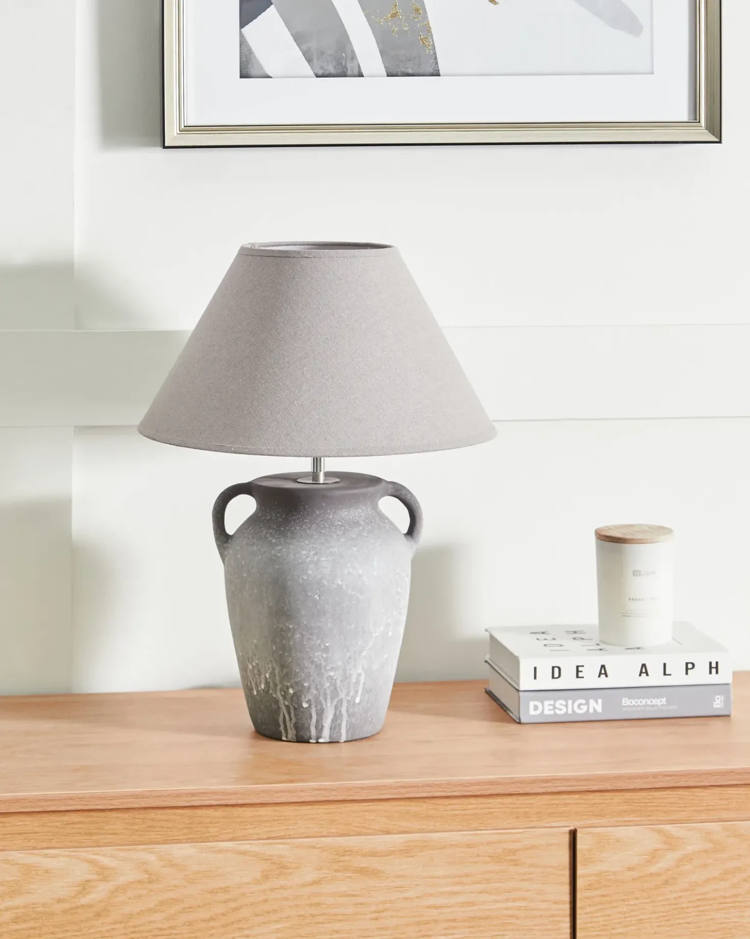 Lampada da tavolo AGEFET Ceramica Grigio