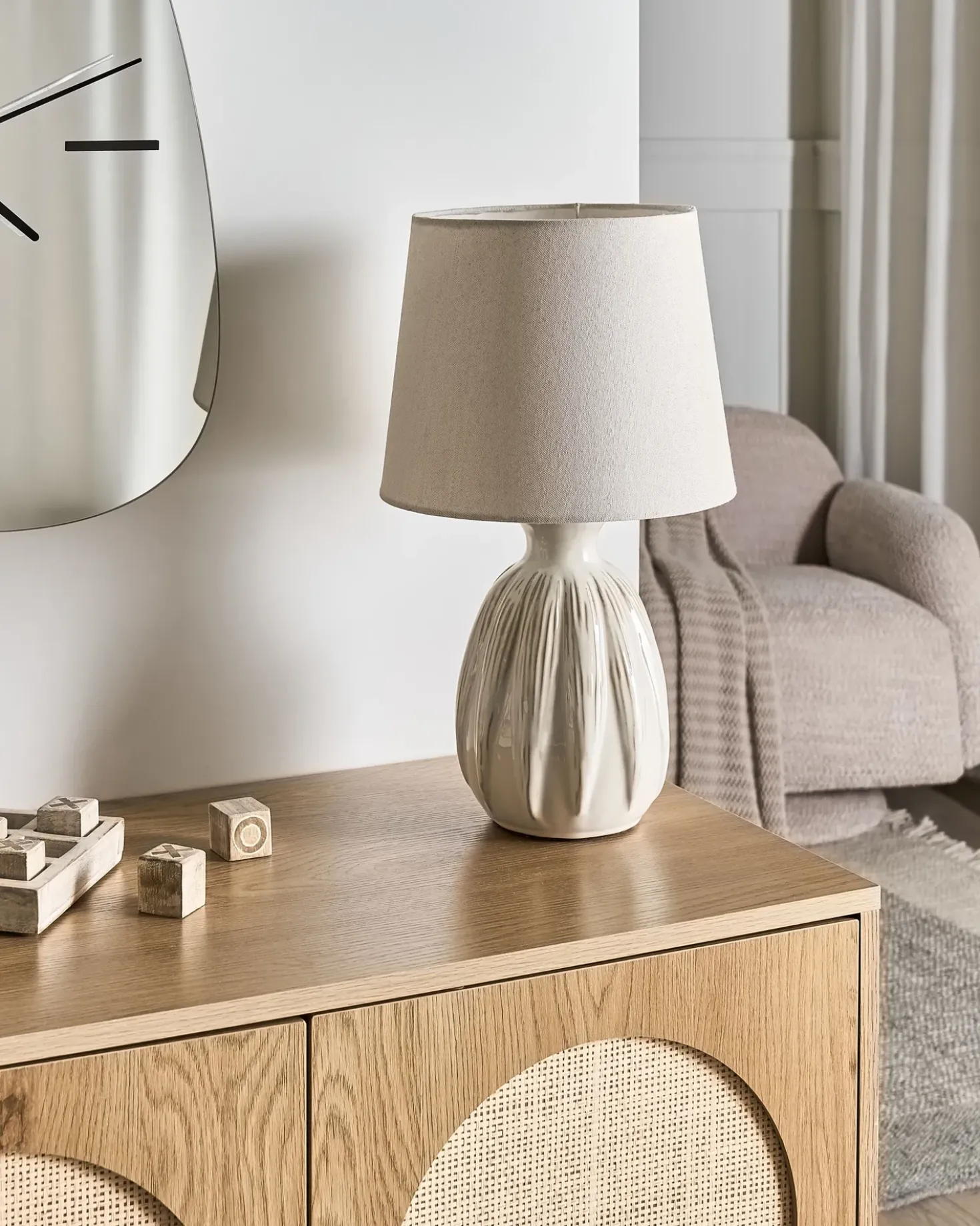 Lampada da tavolo AGUAN Ceramica Beige chiaro