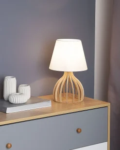 Lampada da tavolo AGUEDA Marrone/Bianco