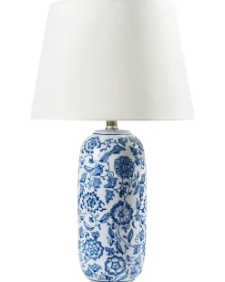 Lampada da tavolo AIBONITO Porcellana Bianco/Blu