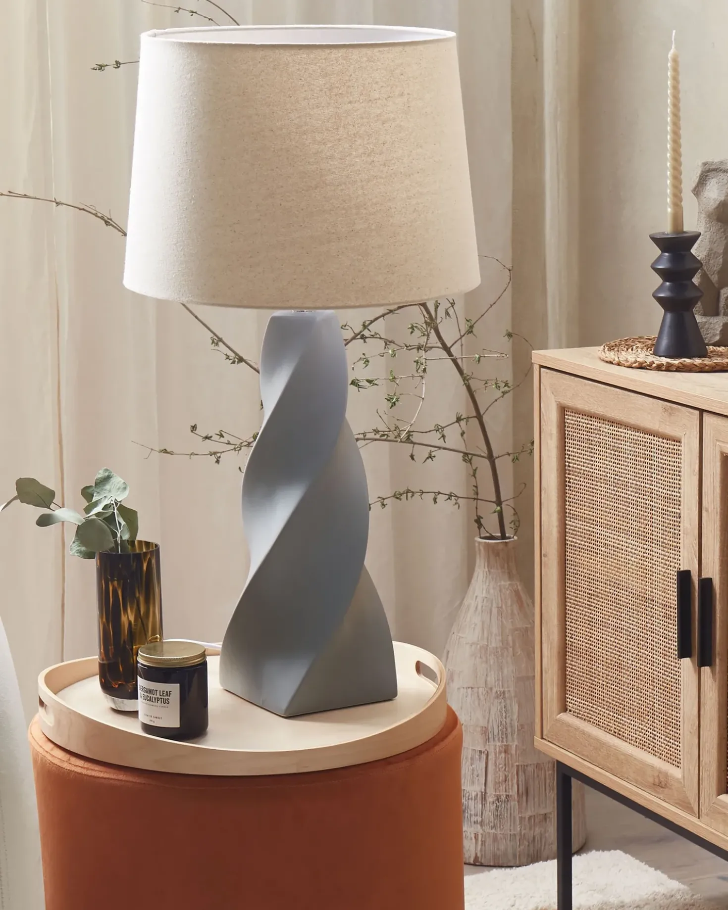 Lampada da tavolo BELAYA Ceramica Grigio