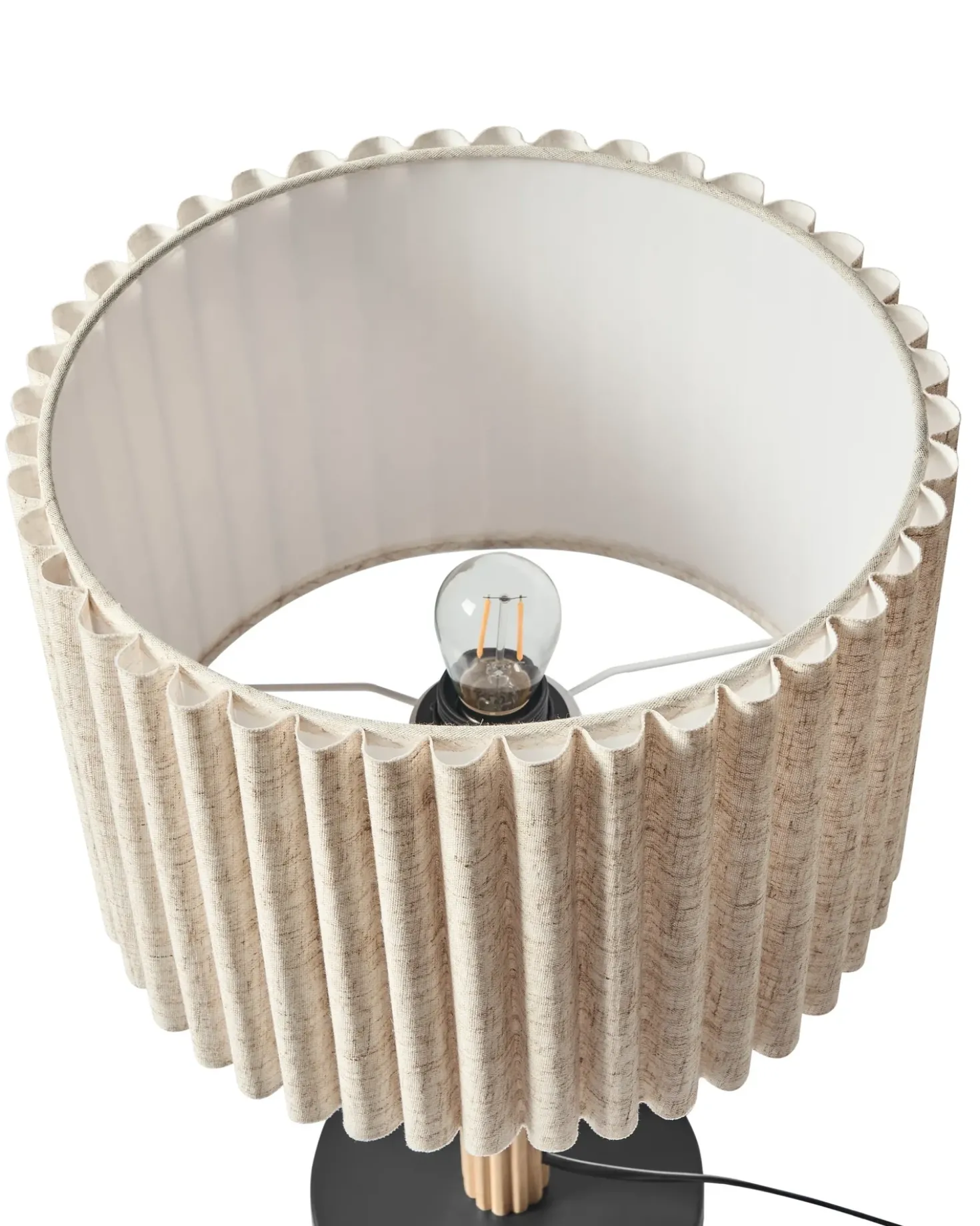 Lampada da tavolo BELESSA Lino Beige chiaro