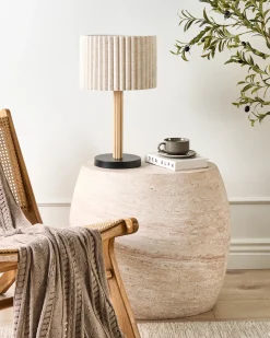 Lampada da tavolo BELESSA Lino Beige chiaro
