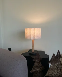 Lampada da tavolo BELESSA Lino Beige chiaro