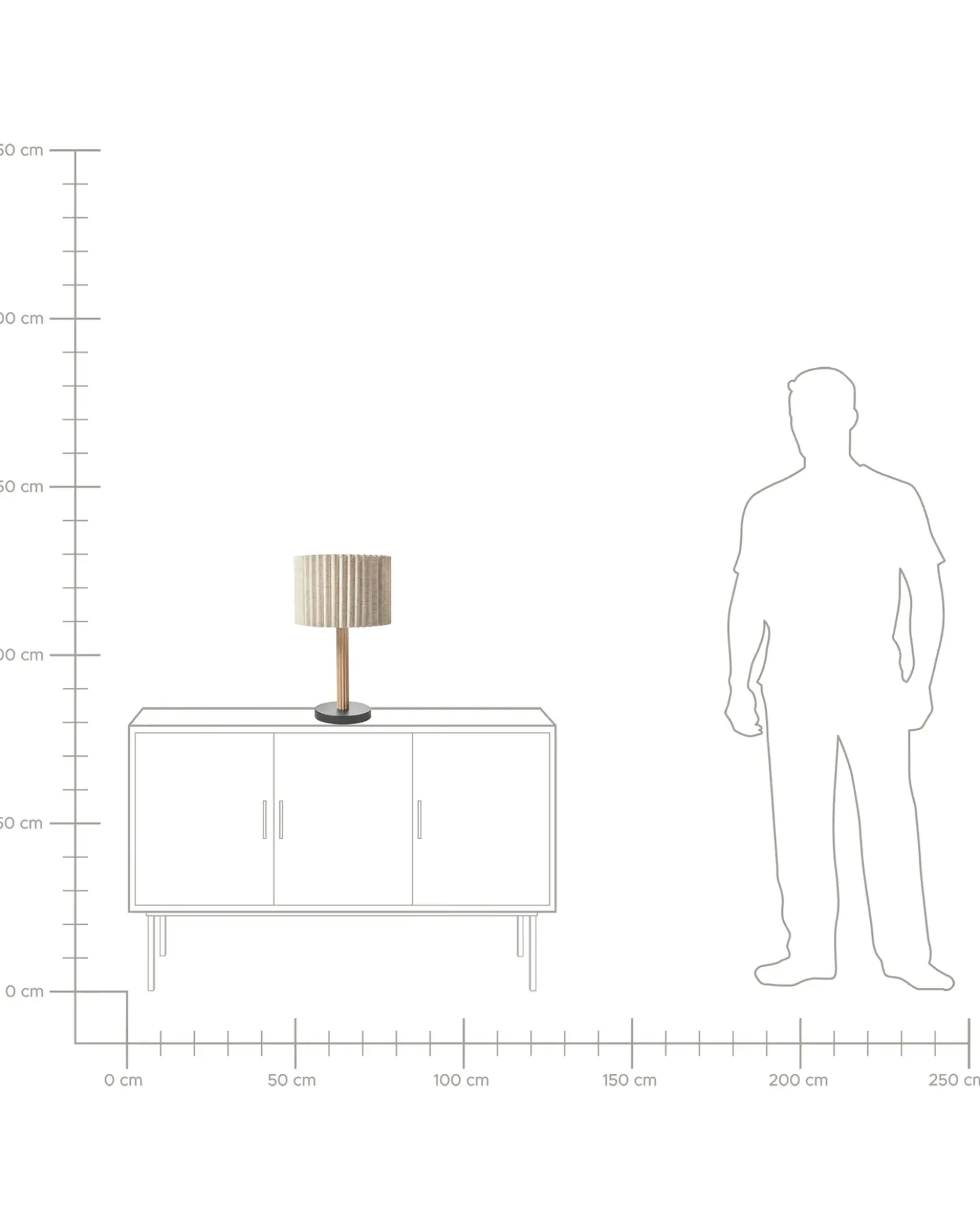 Lampada da tavolo BELESSA Lino Beige chiaro