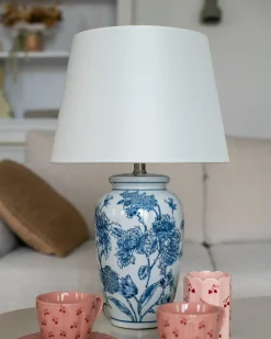 Lampada da tavolo BELUSO Porcellana Bianco/Blu