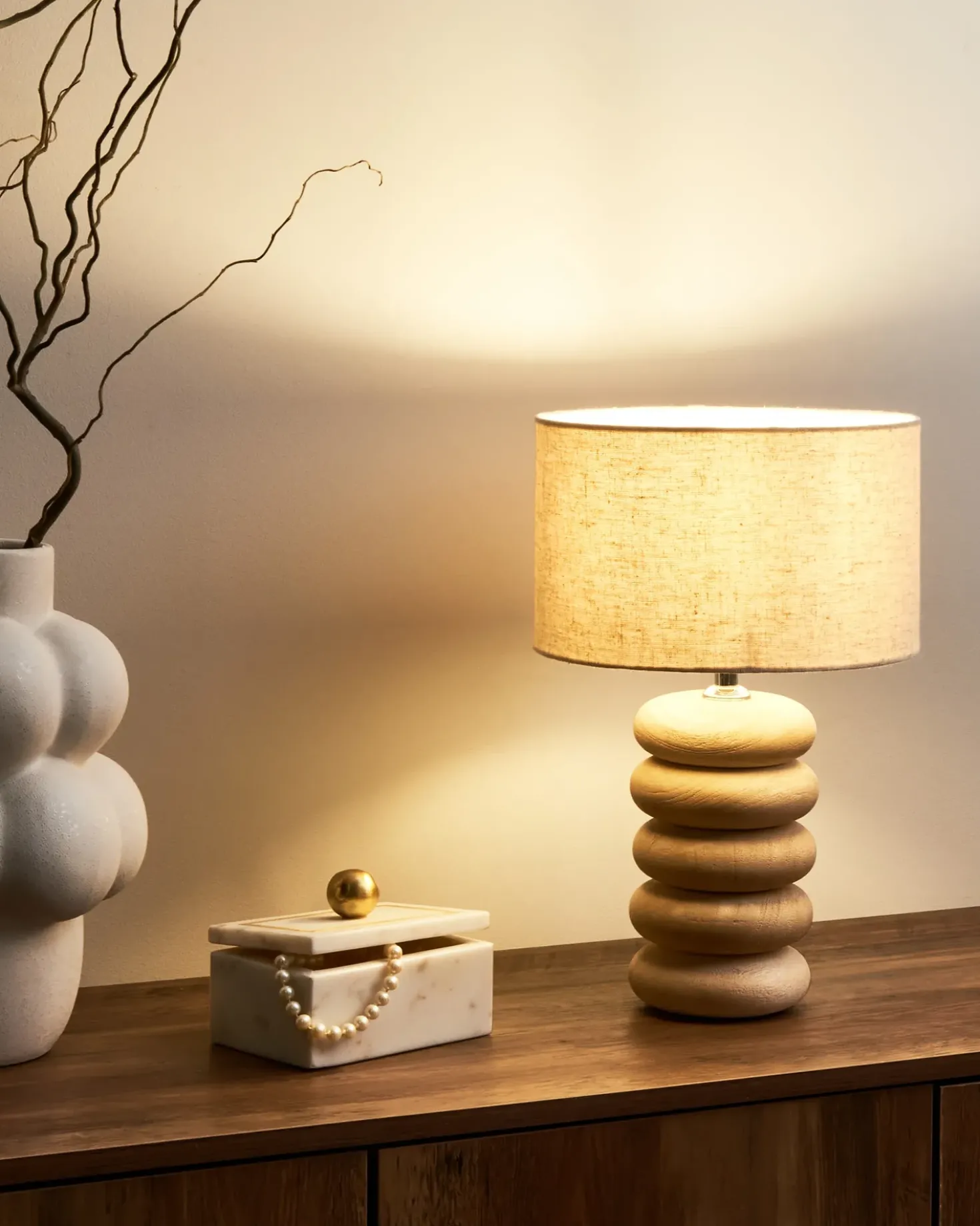 Lampada da tavolo BETWA Legno di mango Marrone chiaro