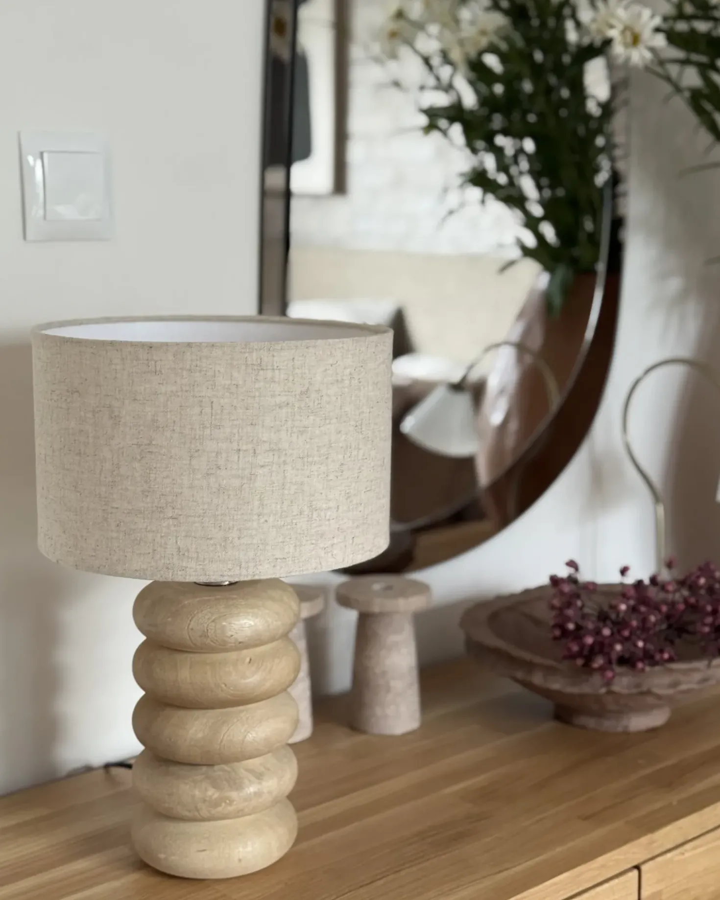 Lampada da tavolo BETWA Legno di mango Marrone chiaro
