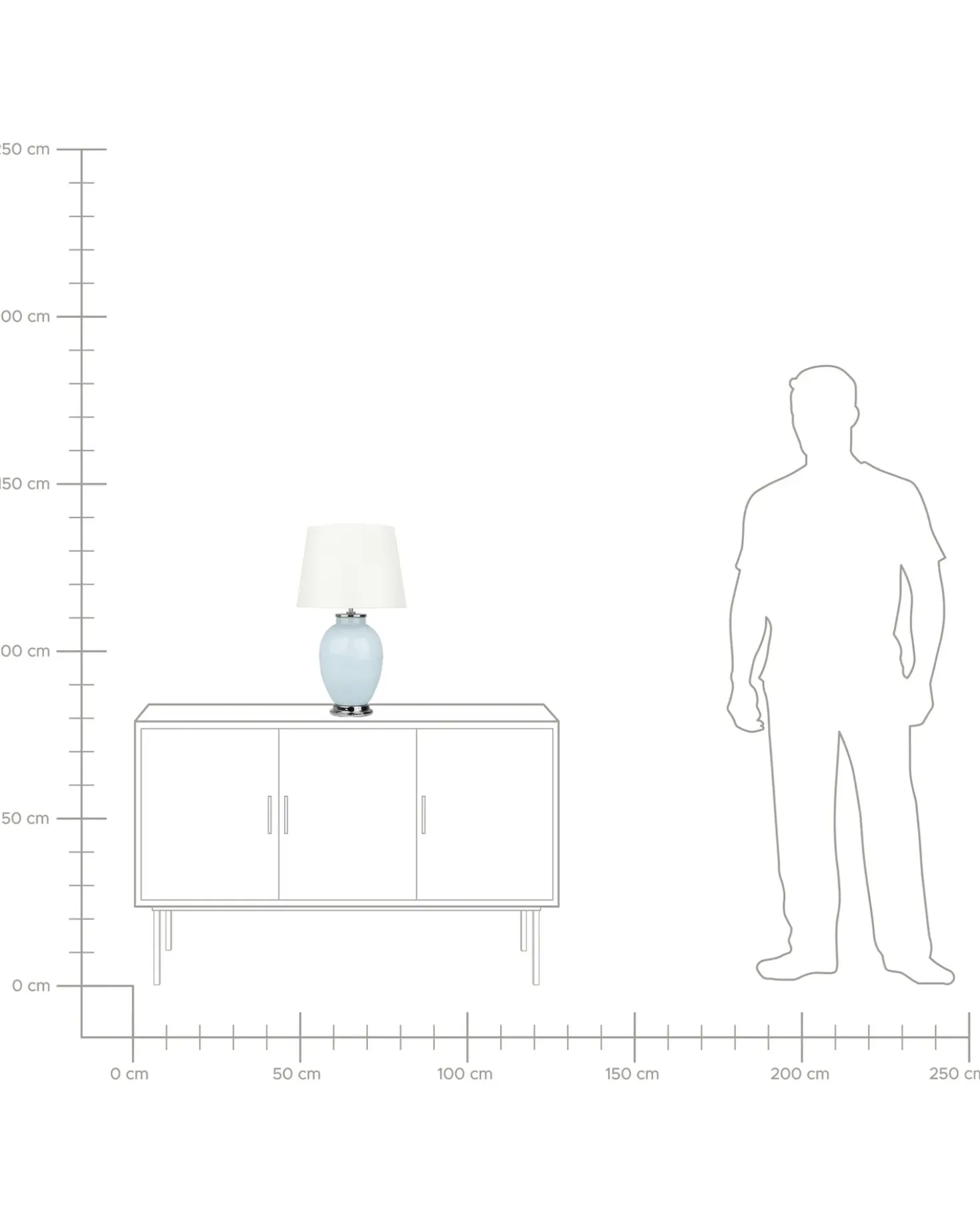 Lampada da tavolo BRENTA Ceramica Azzurro