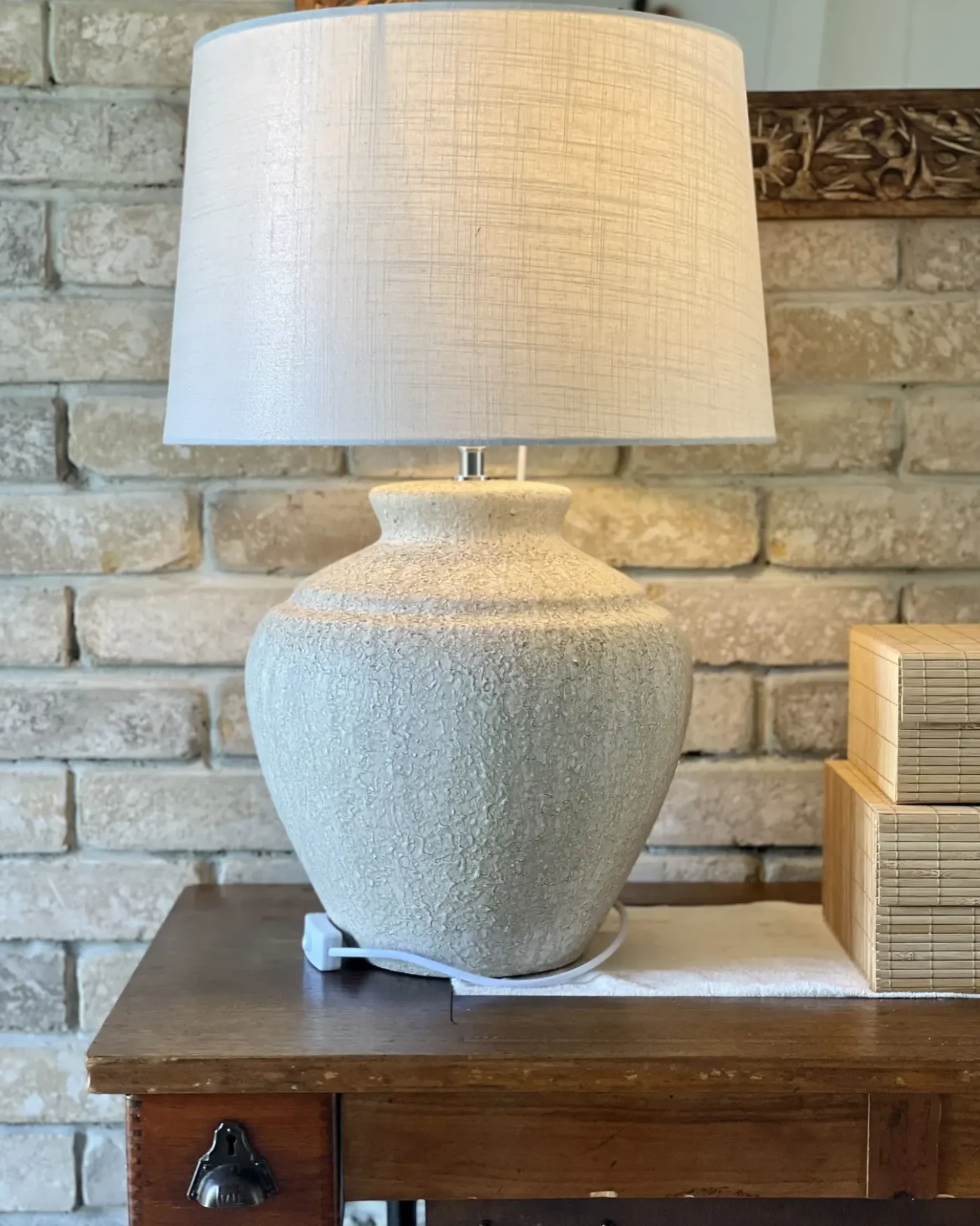 Lampada da tavolo CAINE Ceramica Beige chiaro