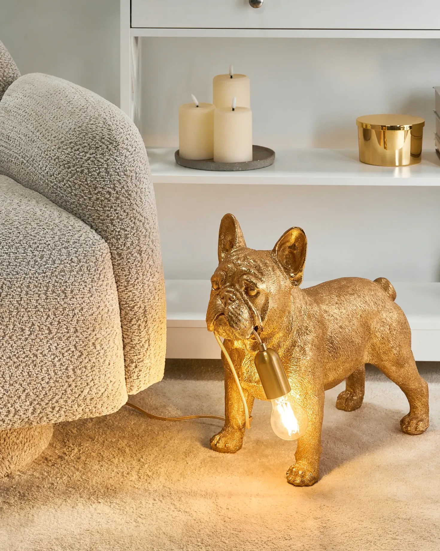 Lampada da tavolo Cane BAXTER Oro