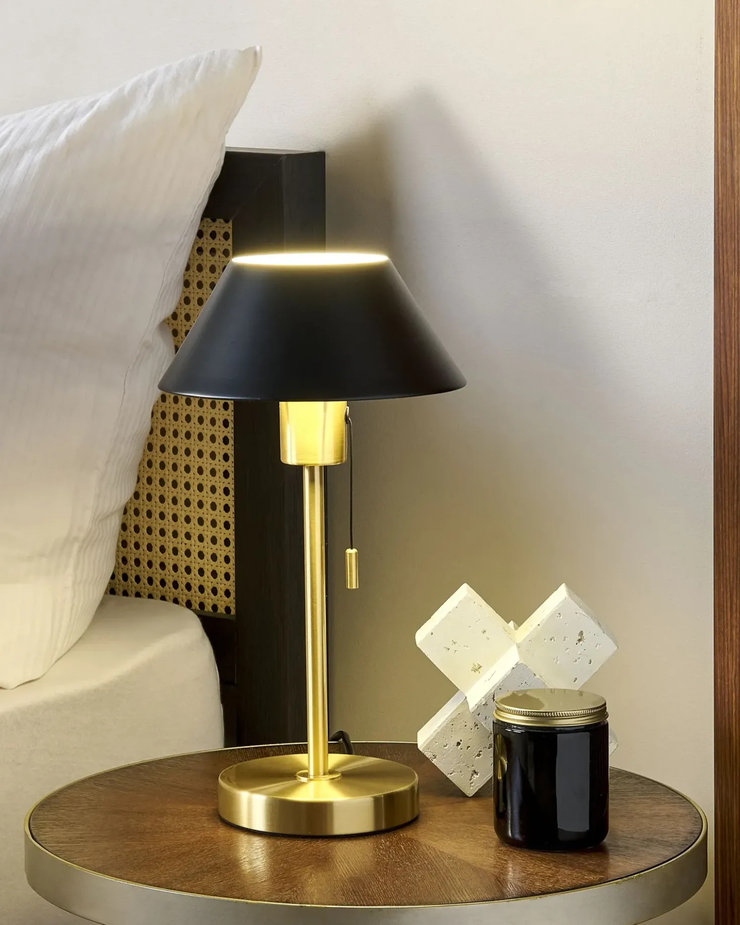 Lampada da tavolo CAPARO Metallo Nero/Oro