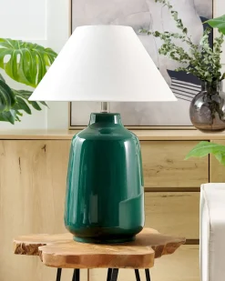 Lampada da tavolo CARETA Ceramica Verde scuro