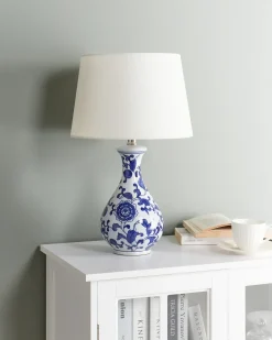 Lampada da tavolo CARMEN Porcellana Bianco/Blu