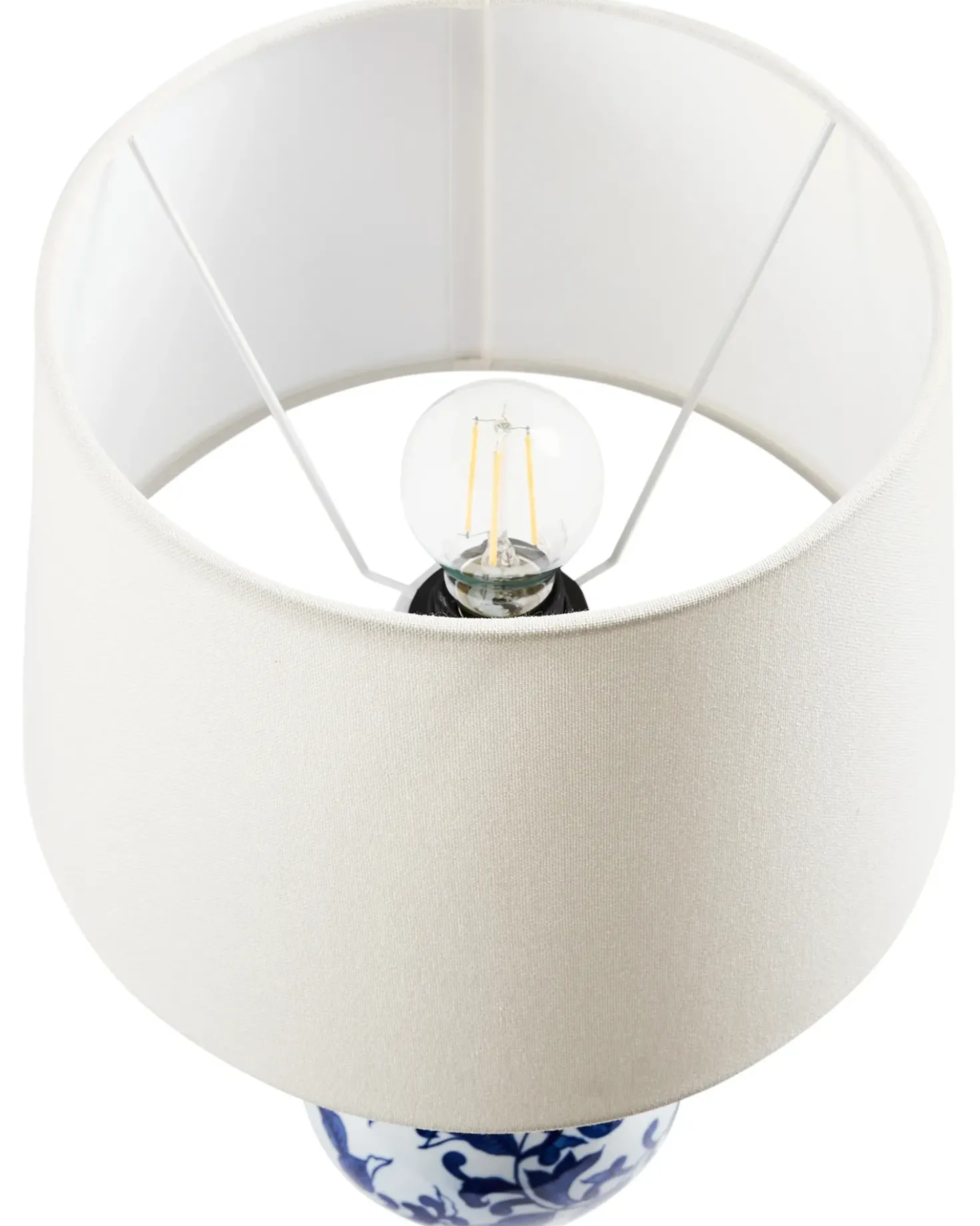 Lampada da tavolo CARMEN Porcellana Bianco/Blu