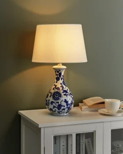Lampada da tavolo CARMEN Porcellana Bianco/Blu