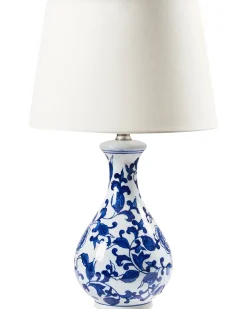 Lampada da tavolo CARMEN Porcellana Bianco/Blu