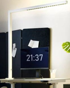 Lampada da tavolo con morsetto a LED VOLANS con dimmer Metallo Bianco