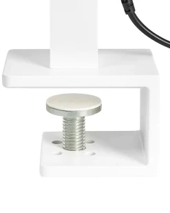 Lampada da tavolo con morsetto a LED VOLANS con dimmer Metallo Bianco