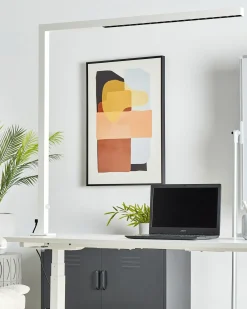 Lampada da tavolo con morsetto a LED VOLANS con dimmer Metallo Bianco