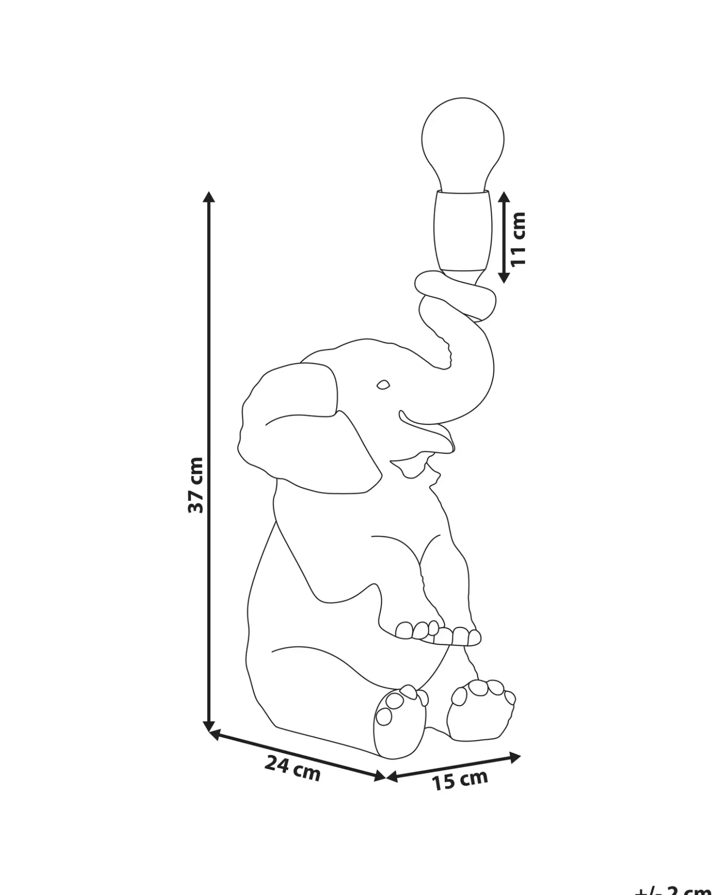 Lampada da tavolo Elefante FORTUNA Nero