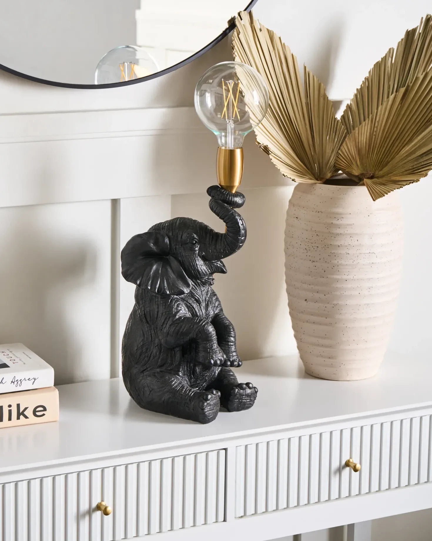 Lampada da tavolo Elefante FORTUNA Nero