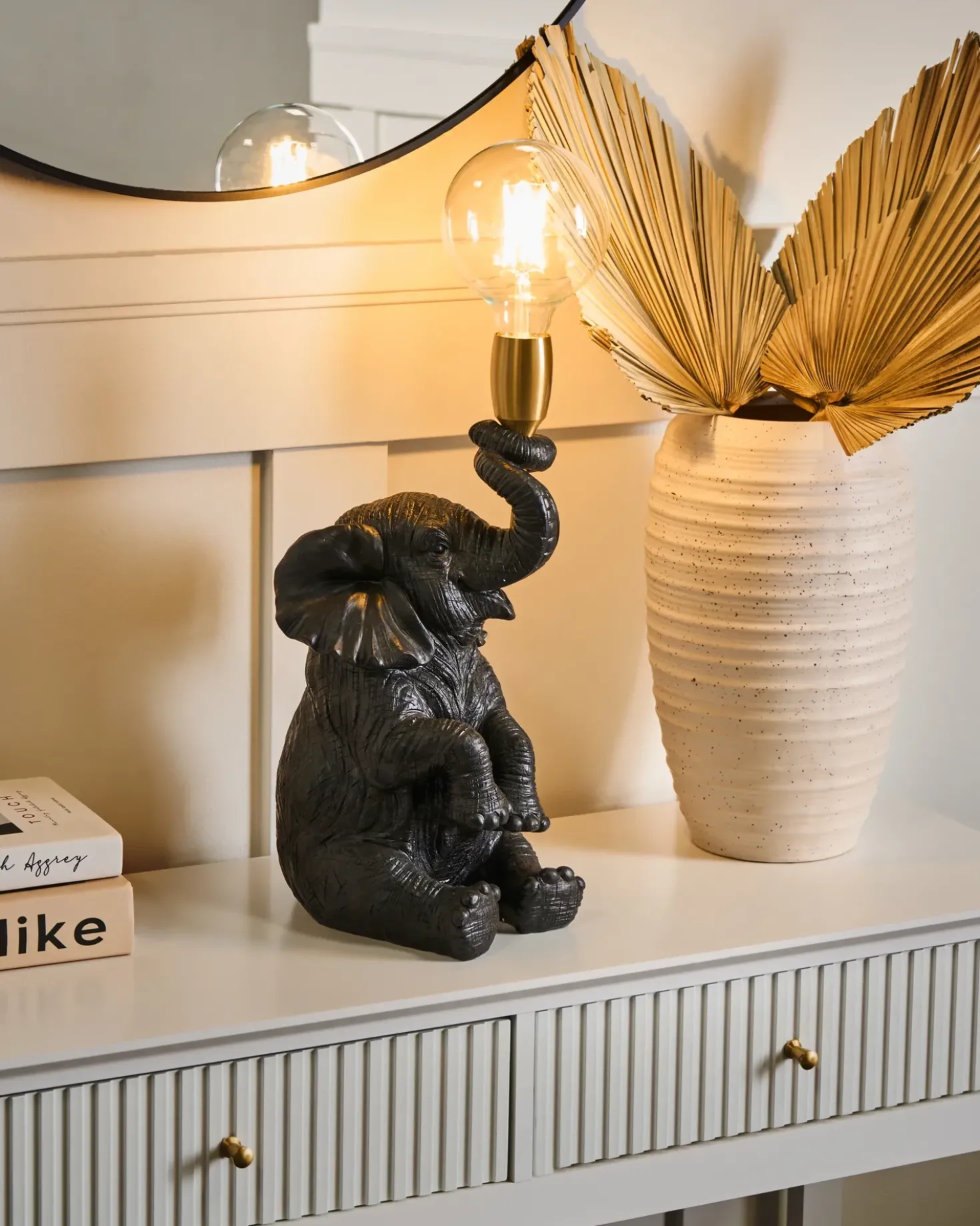Lampada da tavolo Elefante FORTUNA Nero