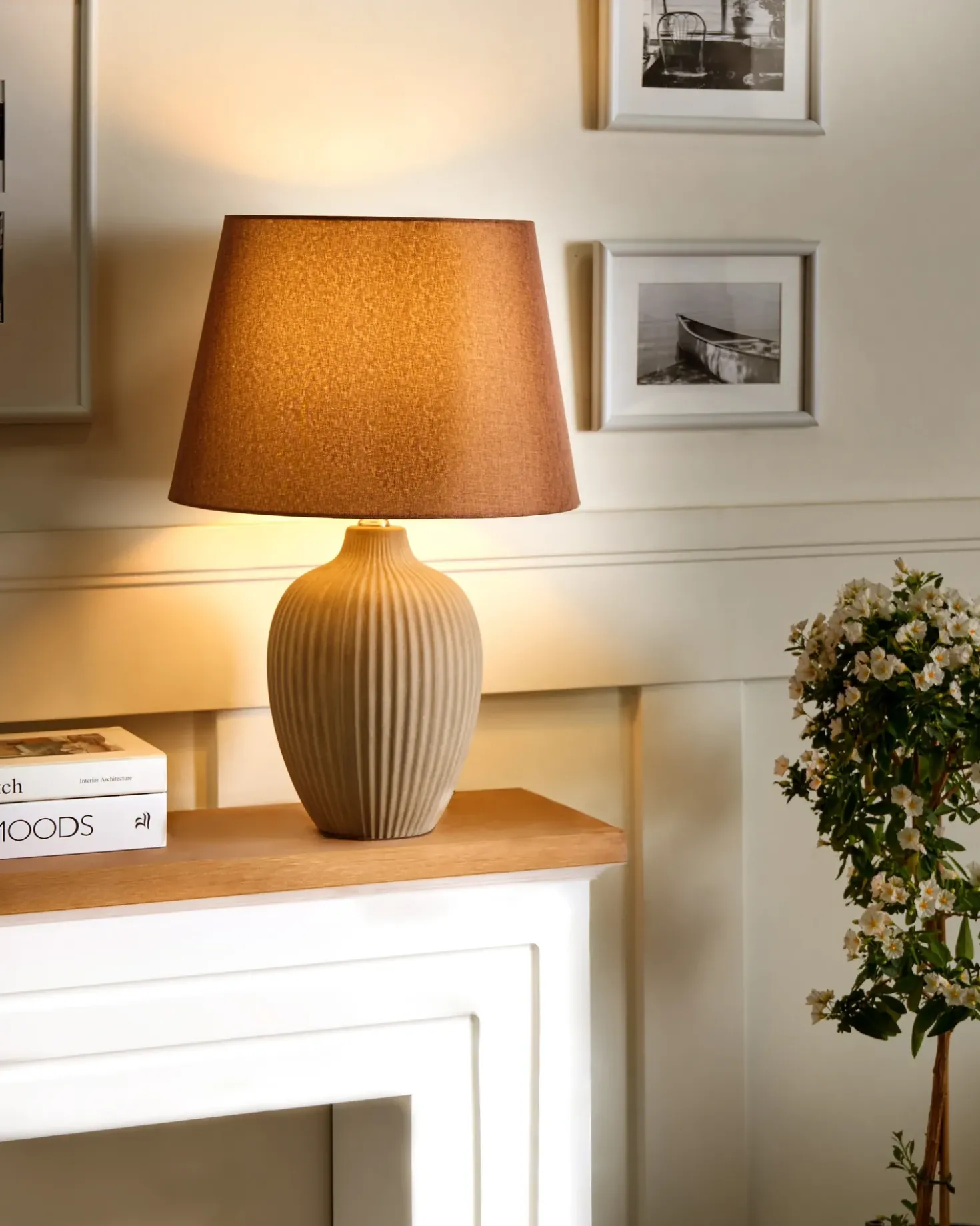 Lampada da tavolo FERGUS Ceramica Marrone