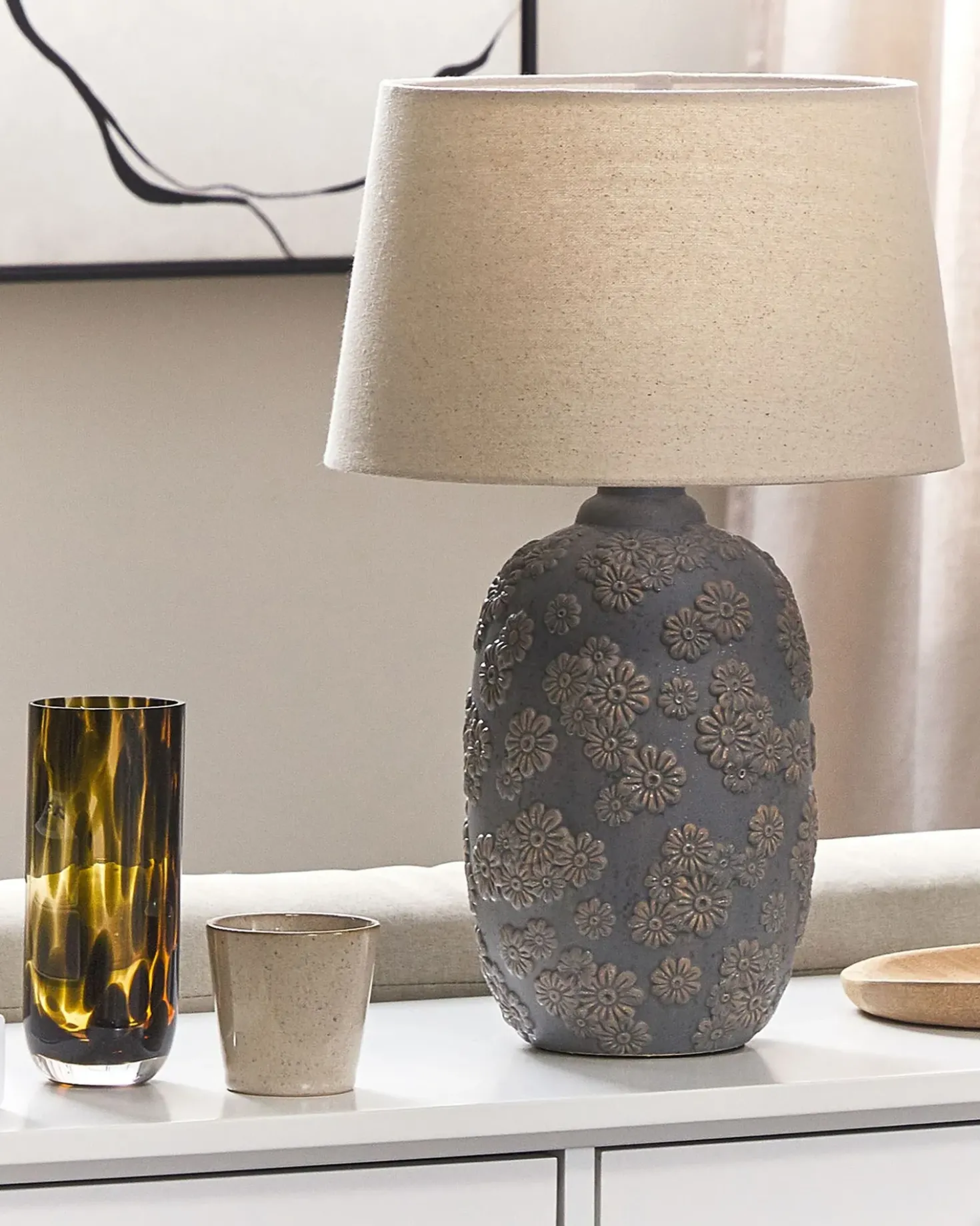 Lampada da tavolo FERREY Ceramica Grigio