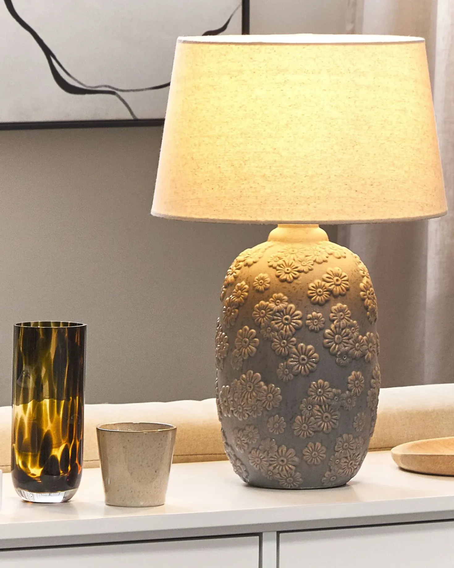 Lampada da tavolo FERREY Ceramica Grigio