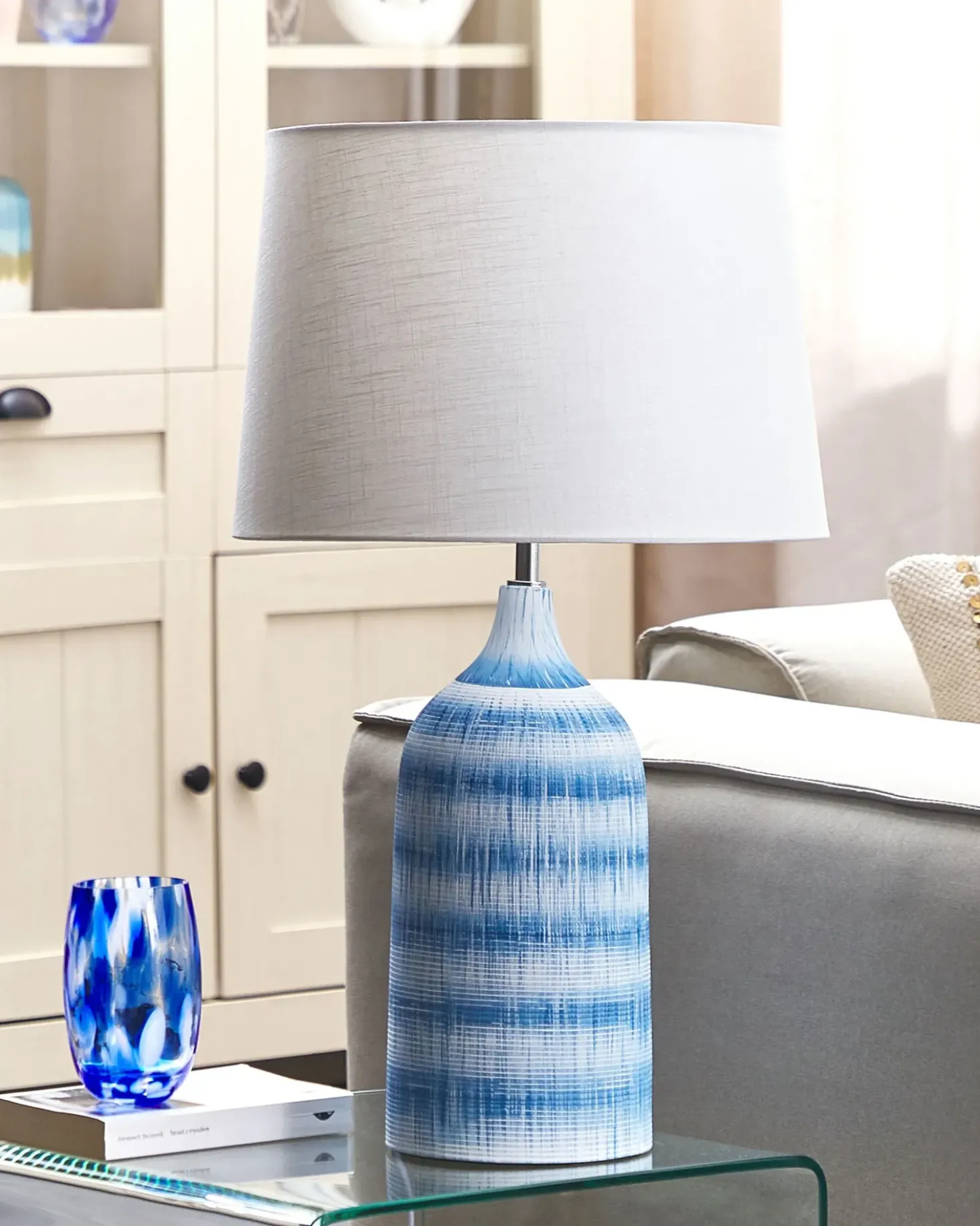 Lampada da tavolo GEORGINA Ceramica Blu