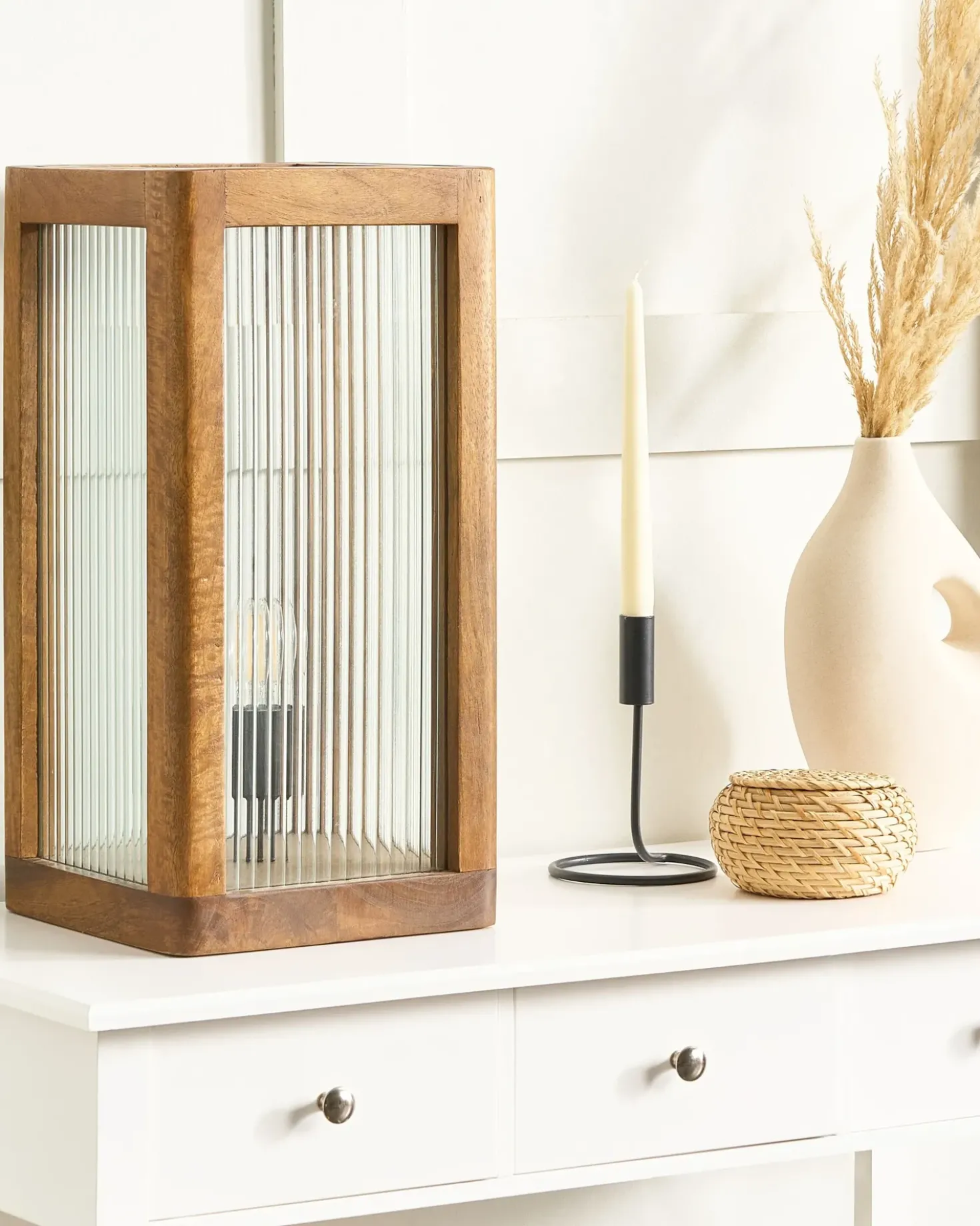Lampada da tavolo KOLIDAM Legno di mango Marrone