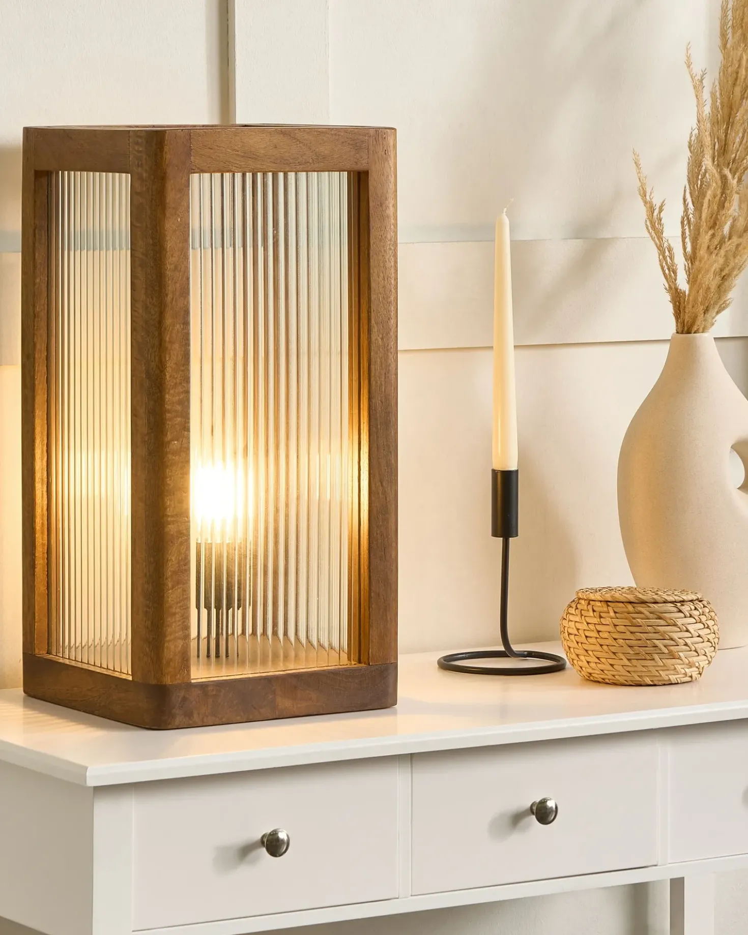 Lampada da tavolo KOLIDAM Legno di mango Marrone