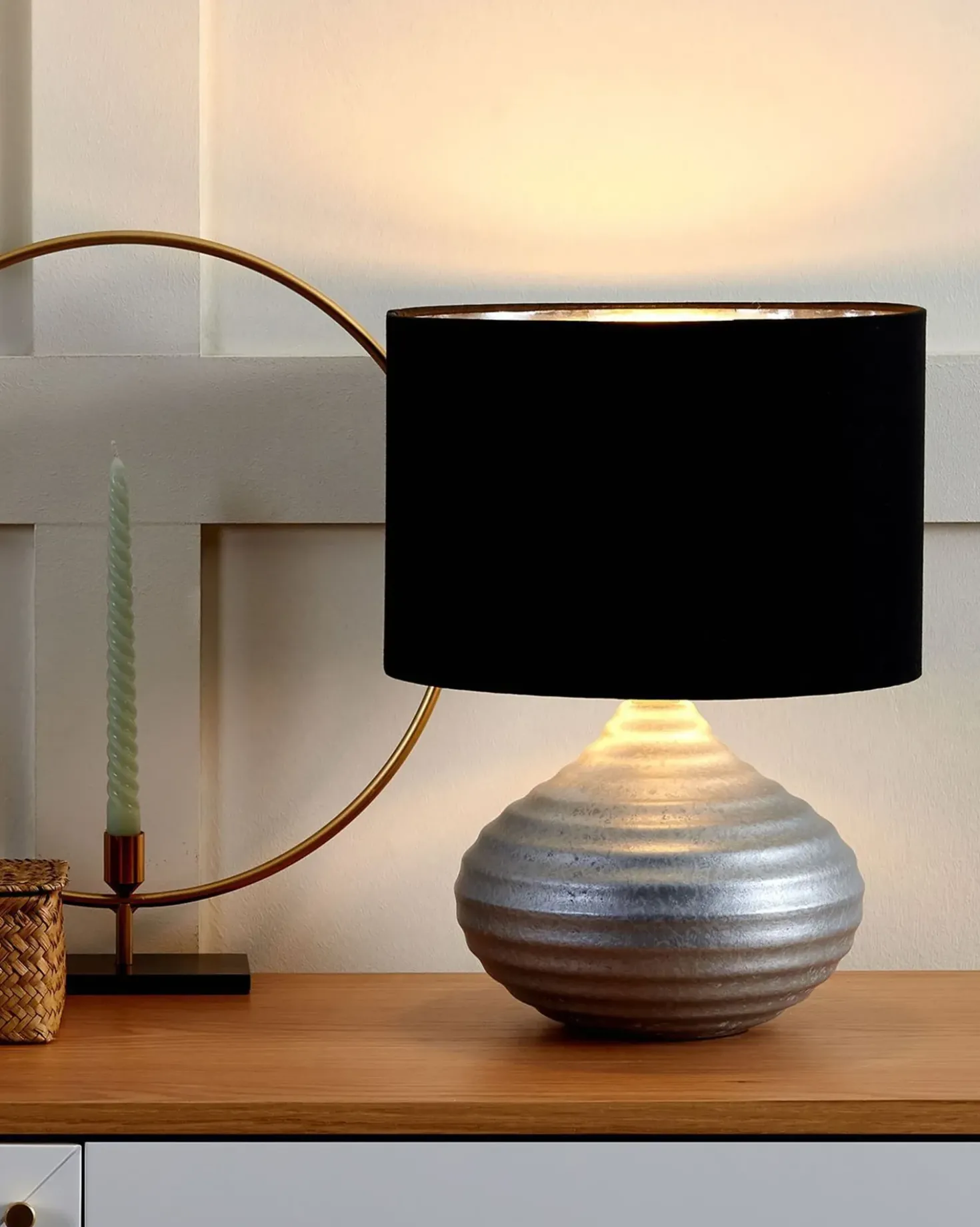 Lampada da tavolo KUBAN Ceramica Argento