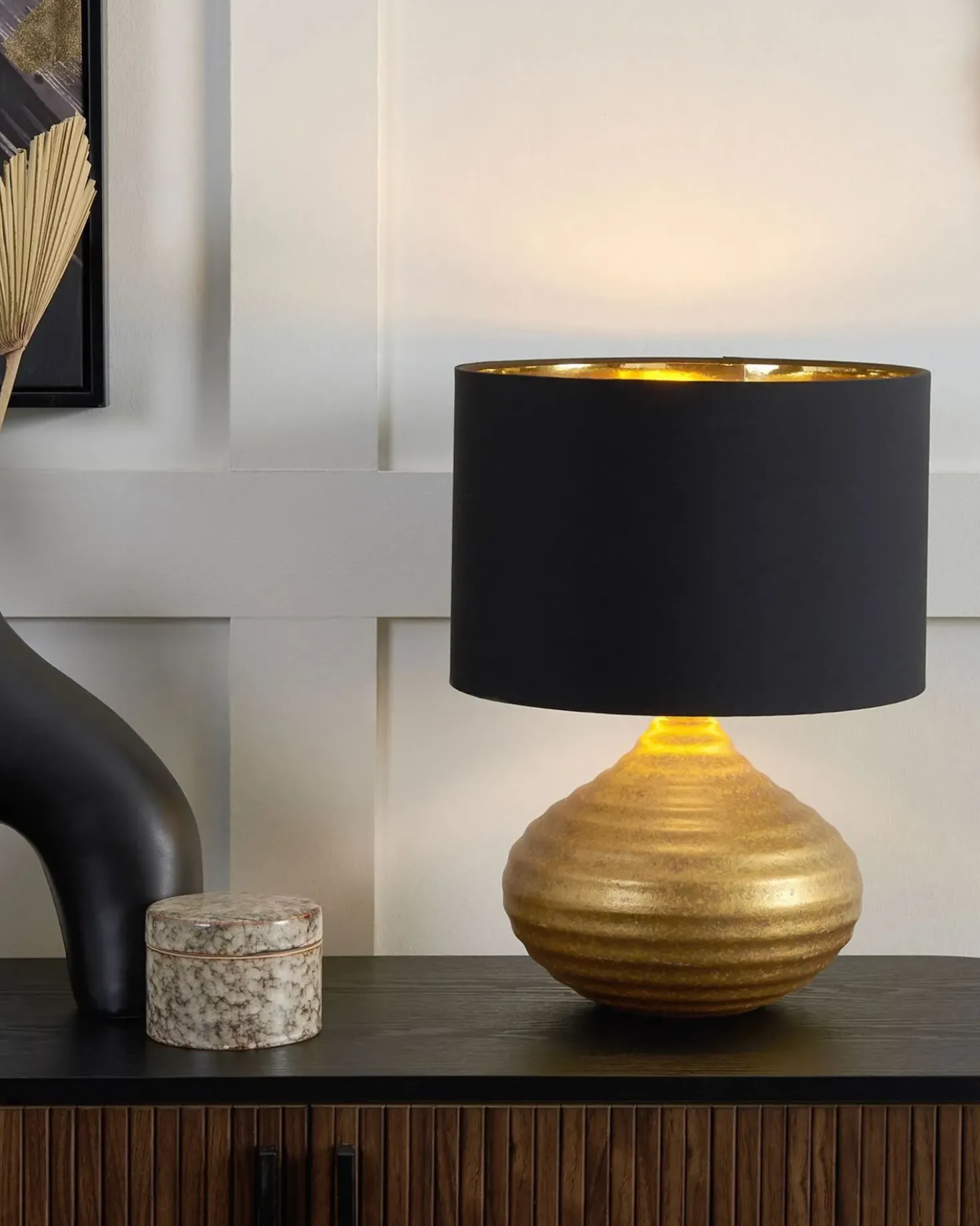 Lampada da tavolo KUBAN Ceramica Oro