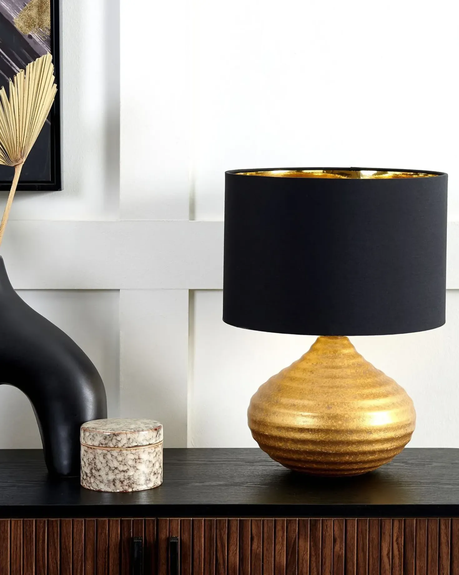 Lampada da tavolo KUBAN Ceramica Oro