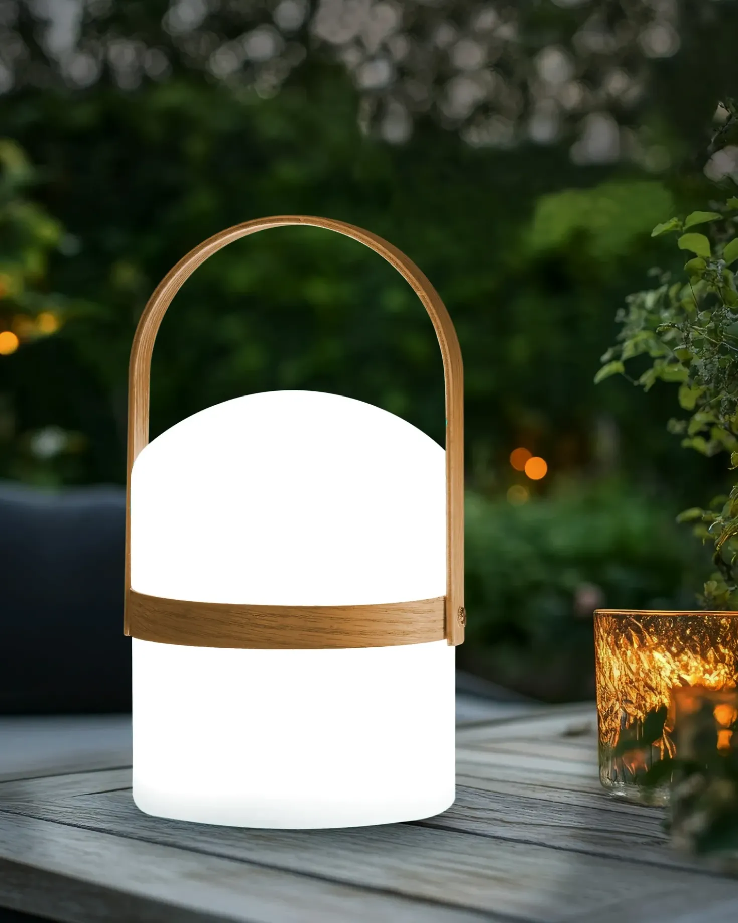 Lampada da tavolo LED per esterni ESTERO con telecomando Bianco