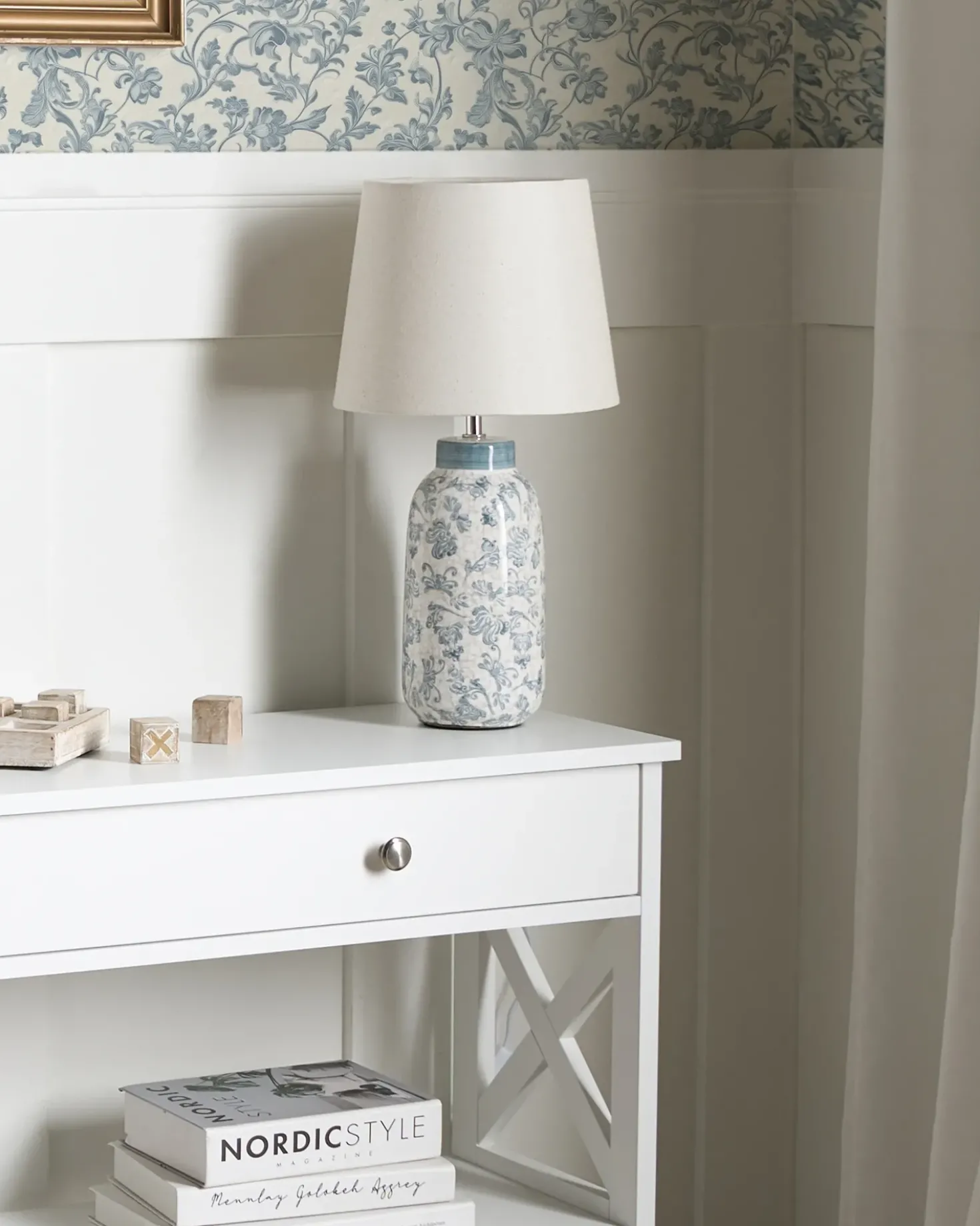 Lampada da tavolo LEMPA Ceramica Bianco/Blu