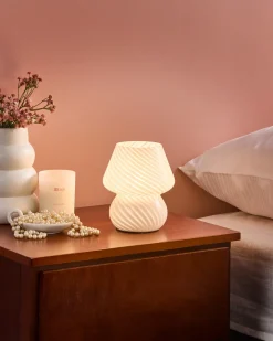 Lampada da tavolo LOBO Vetro Bianco