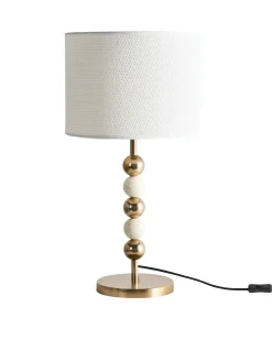 Lampada da tavolo LOKY Metallo Ottone/Beige