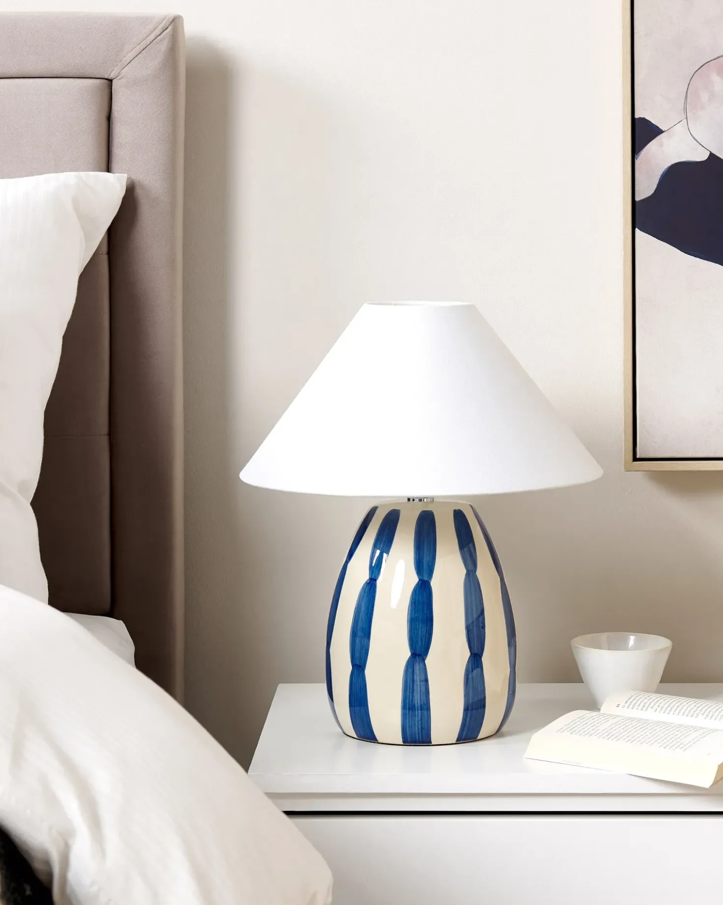Lampada da tavolo LUCHETTI Ceramica Bianco/Blu