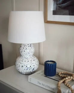 Lampada da tavolo MACAL Ceramica Bianco/Blu