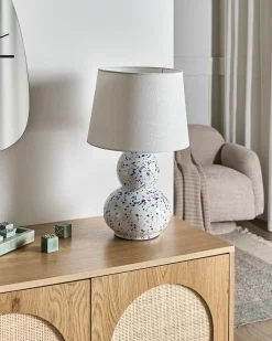 Lampada da tavolo MACAL Ceramica Bianco/Blu