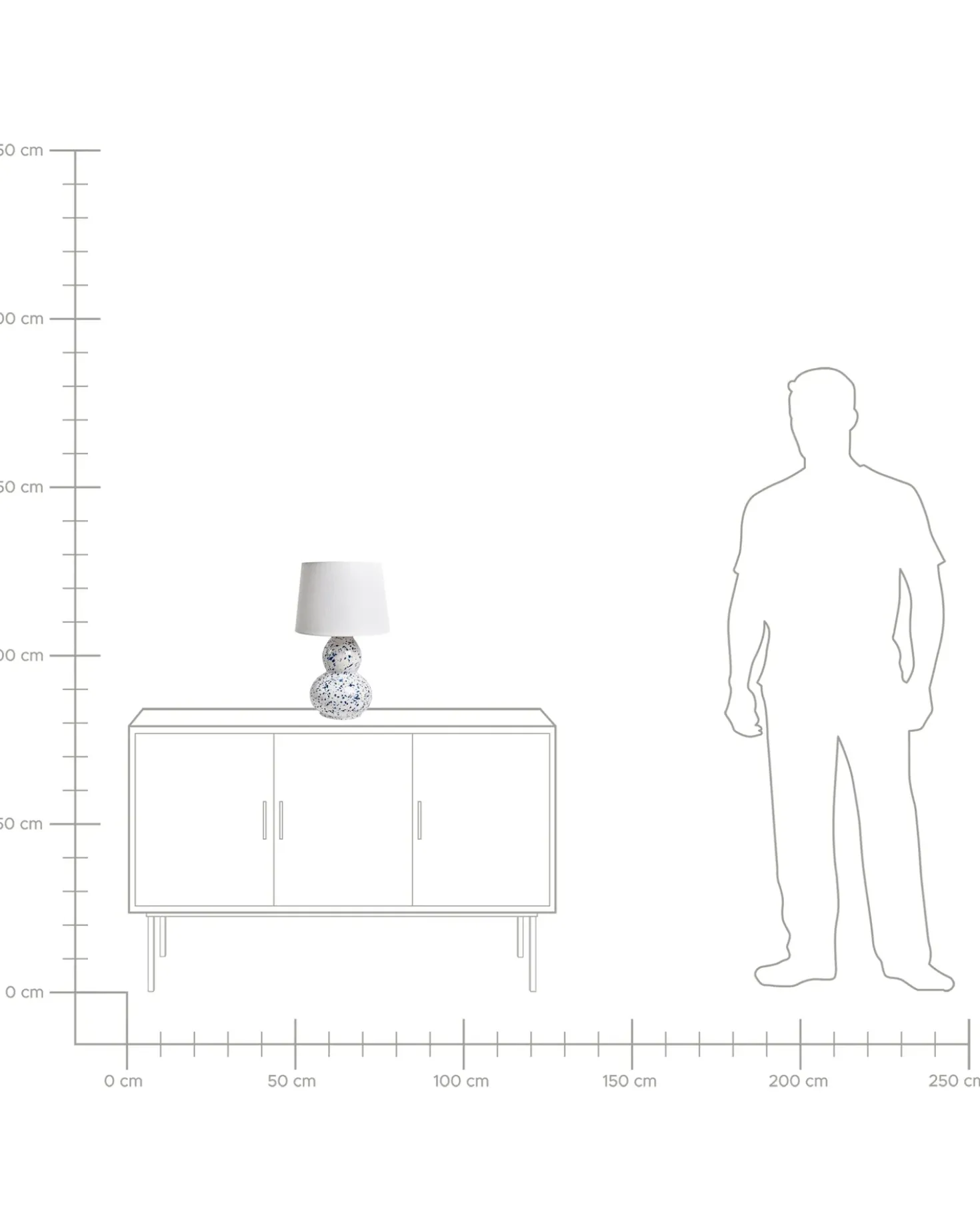 Lampada da tavolo MACAL Ceramica Bianco/Blu